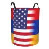 Armenia America Flag Oil Painted Circular Hamper Lasting Organization Bedroom Bathroom Dcor view 3