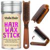 Dolahair Portable Travel Hair Wax Stick - Slick Hair Pomade with Smoothing Brush for Women, Kids & Girls' Hair Styling view 1