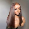 oulaer Chocolate Brown Short Bob Cut Wig 13x4 HD Lace Front Wigs Straight Bob Wig For Women Melt Skins Brazilian Remy Hair Pre Plucked With Baby Hair Glueless Wig 150% Density 14Inch view 2