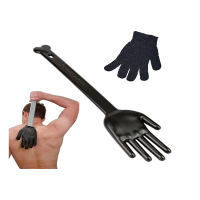 The Original BODY LOVER Long Handled Hand Shaped Body Scrubber Massager, Black at Night