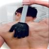 The Original BODY LOVER Long Handled Hand Shaped Body Scrubber Massager, Black at Night view 3