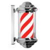 FKHFTI Barber Pole, Hair Salon Barbers Pole Light LED Rotating Sign Light Barber Shop Outdoor Wall Mounted Lamp,Black and White (Red and White) view 1