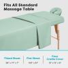 Comfyanno Massage Table Sheets Sets, 3 Pcs Professional Microfiber Massage Bed Cover Sheets, Soft, Light-Weight, Stain & Wrinkle Resistant, Includes Flat & Fitted Sheet, Face Cradle Cover - Sage view 4