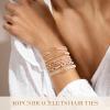 10 Boho Bracelets, Braided & Stretch Hair Ties for Thick/Thin Hair, 5 Styles, Light Coffee Colors - No Damage Ponytail Holders view 4
