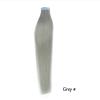 Tape in Hair Extensions Straight Tape in Hair Extensions Human Hair Silver Gray Tape In Extensions Straight Skin Weft Adhesive Tape In Grey Remy Hair Tape Extension Hair Extensions ( Size : 40Pcs(100G view 2