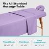 Comfyanno Massage Table Sheets Sets, 3 Pcs Professional Microfiber Massage Bed Cover Sheets, Soft, Light-Weight, Stain & Wrinkle Resistant, Includes Flat & Fitted Sheet, Face Cradle Cover - Lavender view 3