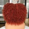 Hcclijo Short Hair Afro Kinky Curly Wig With Bangs For Black Women Synthetic Cosplay Lolita Ombre Glueless Blue Pink Red Wig 1B-0906 14inches view 3