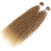 Hair 22Inch Kinky Curly Weave Synthetic Hair Ombre Brown 2Pcs/Lot Wave Hair Bundles Extensions view 2