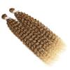 Hair 22Inch Kinky Curly Weave Synthetic Hair Ombre Brown 2Pcs/Lot Wave Hair Bundles Extensions view 3