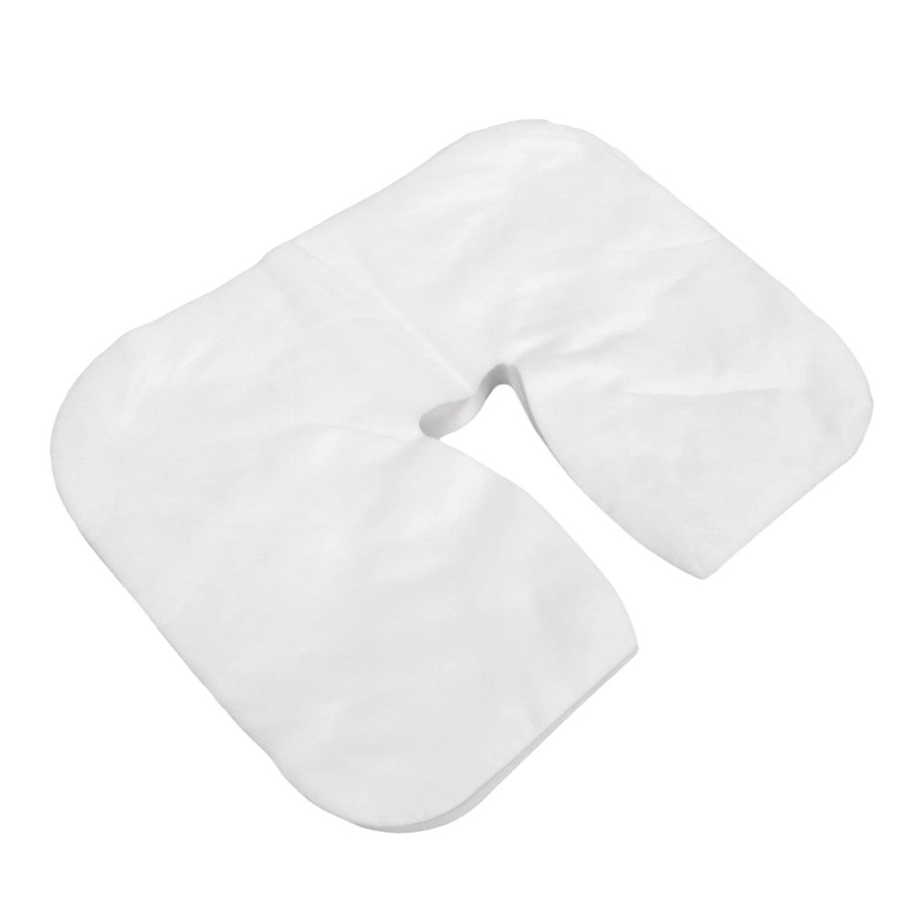 100pcs Disposable Face Rest Cover, U Shaped Hollow Breathable Nonwoven Massage Face Rest Cover for Spa Clubs Baths, Soft Massage Bed Accessory for Home and Salon