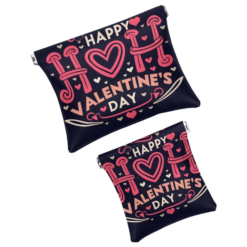 ZHANGYWFS 2 PCS Funny Cosmetic Shrapnel Bag Portable Makeup Toiletry Bags Wallet Vegan Leather Slim Little Storage Soft Toddler Brush Custom Travel Everyday Train Beach Valentine, Various 250