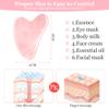 URAQT Gua Sha Facial Tools Rose Quartz Guasha Tools for Face & Eye Gua Sha Stone Skin Care Body Tighten Skin Massage Tools for Puffiness Reducing & Jawline Sculpting Face Stone Gua Sha Tools (Pink) view 3