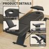 Charmmade Tattoo Chair for Clients Massage Bed Adjustable 72.4in Facial Bed for Esthetician Multi-use Comfortable Professional Spa Bed and Stool Hold Up to 660lbs, with 2 Storage Baskets, Black view 2
