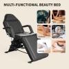 Charmmade Tattoo Chair for Clients Massage Bed Adjustable 72.4in Facial Bed for Esthetician Multi-use Comfortable Professional Spa Bed and Stool Hold Up to 660lbs, with 2 Storage Baskets, Black view 4