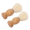 2pcs Mini Shaving Brush, Beard Shaving Brush, Wooden Handle Shave Brush, Professional Men Shaving Brush, for Travel Home Use view 1