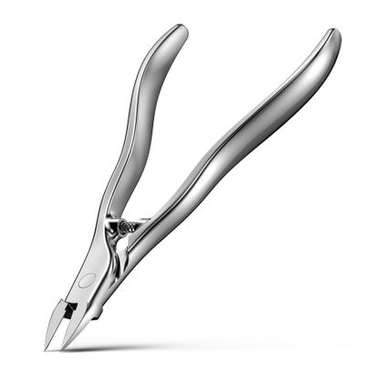 FERYES Podiatrist Straight Blade Toenail Clippers for Seniors - 4.4inch Stainless Steel Long Handle Toe Nail Clippers, Precision Trimming for Thick & Ingrown Nails