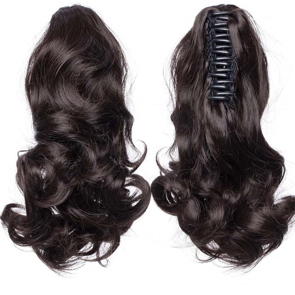 12Inches Short Wavy Ponytail Hair Extensions Claw Clip On Ponytail Hair Extension Synthetic Ponytail Extension Hair For Women