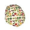 Cap For And Women Stylish Shower Capsintroduction Of Various Vegetablesprint With Reusable Waterproof Bathing Shower Hat For Ladies view 2