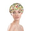 Cap For And Women Stylish Shower Capsintroduction Of Various Vegetablesprint With Reusable Waterproof Bathing Shower Hat For Ladies view 3