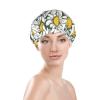 QHWLR Cap For And Women Stylish Shower Capswhite Daisyprint With Reusable Waterproof Bathing Shower Hat For Ladies view 3