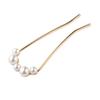 2 Pieces Pearl U-Shaped Hair Forks, Classic Elegant Bridal Hair Accessories with Ornaments and Pins view 2