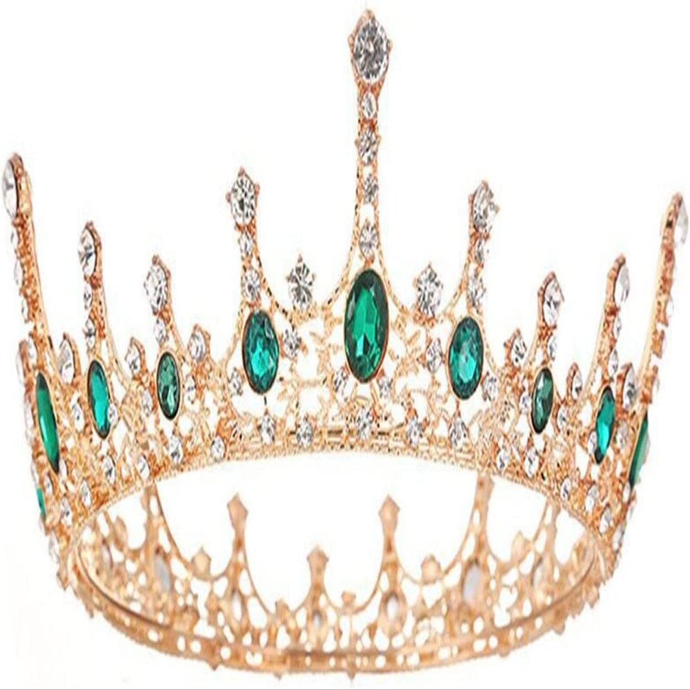 aiqiua Queen Crown Rhinestone Wedding Crowns Tiaras, Costume Party Hair Accessories, Birthday Crown Crystal Bridal Crown for Prom/Fashion Show/Travelling Exquisite shape and clothing perfect match