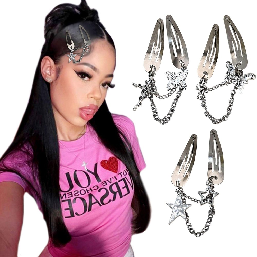 JeVenis Kawaii Hair Y2K Hair Clip Y2k Accessories Star Y2k Hair Clips Y2k Hair Accessories Emo Hair Accessories Disco Hair Accessories