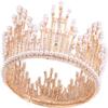 aiqiua Crown Tiara, Crystal Pearl Bride Wedding Queen Crowns Decorative Tiaras, Rhinestone Hair Accessories Crystal Inlaid Crown, for Photo/Holiday/Exquisite Shape and Clothing Perfect Match view 1