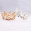 aiqiua Crown Tiara, Crystal Pearl Bride Wedding Queen Crowns Decorative Tiaras, Rhinestone Hair Accessories Crystal Inlaid Crown, for Photo/Holiday/Exquisite Shape and Clothing Perfect Match view 3