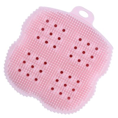 minkissy Silicone Bath Towel and Massage Brush Multi-purpose Shower Scrubber for Back and Face Cleansing Gentle Exfoliation and Skin Revitalization Portable Pink Bathing Tool