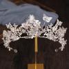 Bride Wedding Flower Crowns Tiaras, Bridal Butterfly Tiara Queen Crown, Crystal Costume Party Hair Accessories for Birthday, Proms, Parties, Pageant, Stage Productions The shape is exquisite and the c view 4