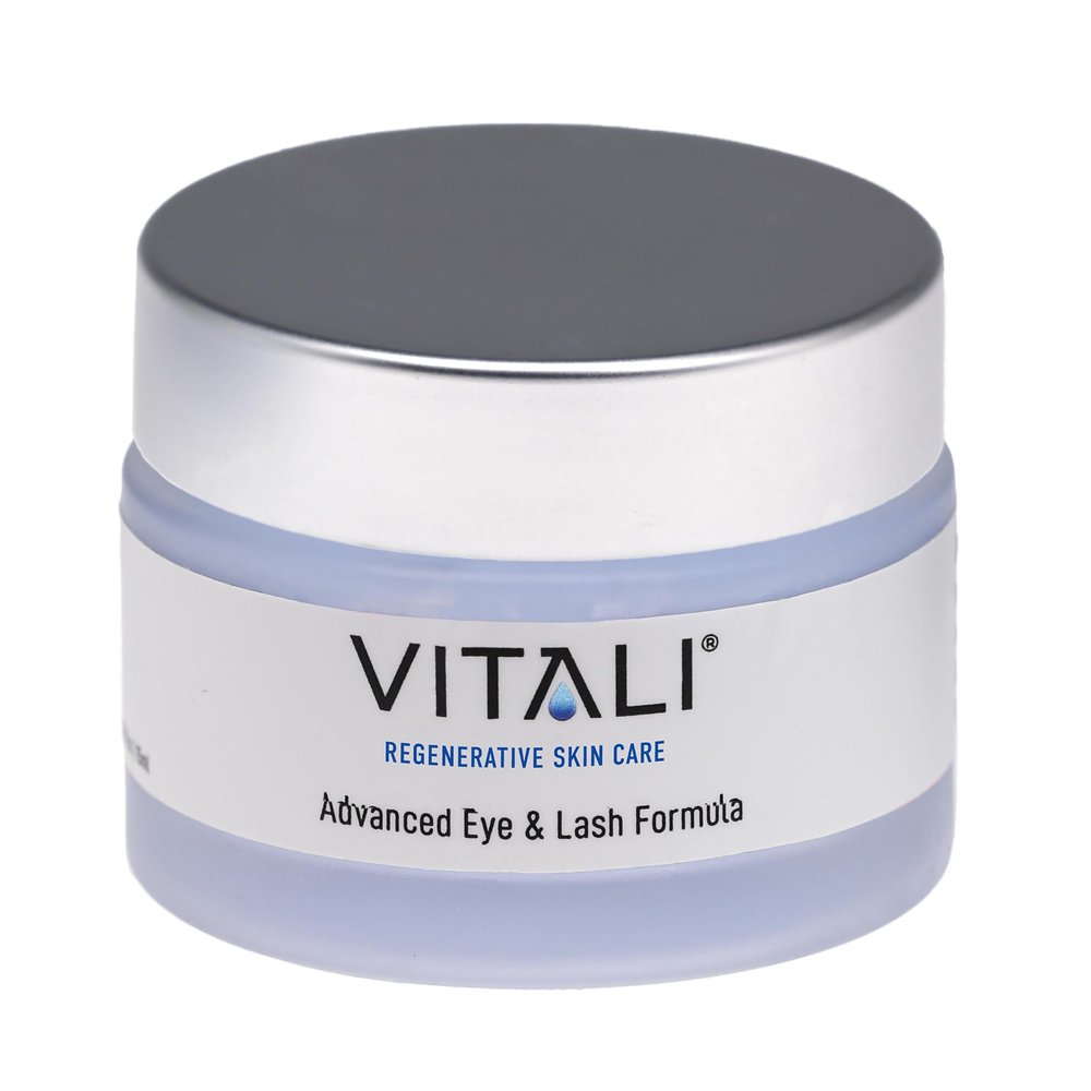 Vitali Advanced Eye & Lash Formula: Premium Age Reducing Copper Peptide Skincare for Longer Lashes and Fuller Eyebrows, Reduces Dark Circles and Puffy Eyes - 2 oz.