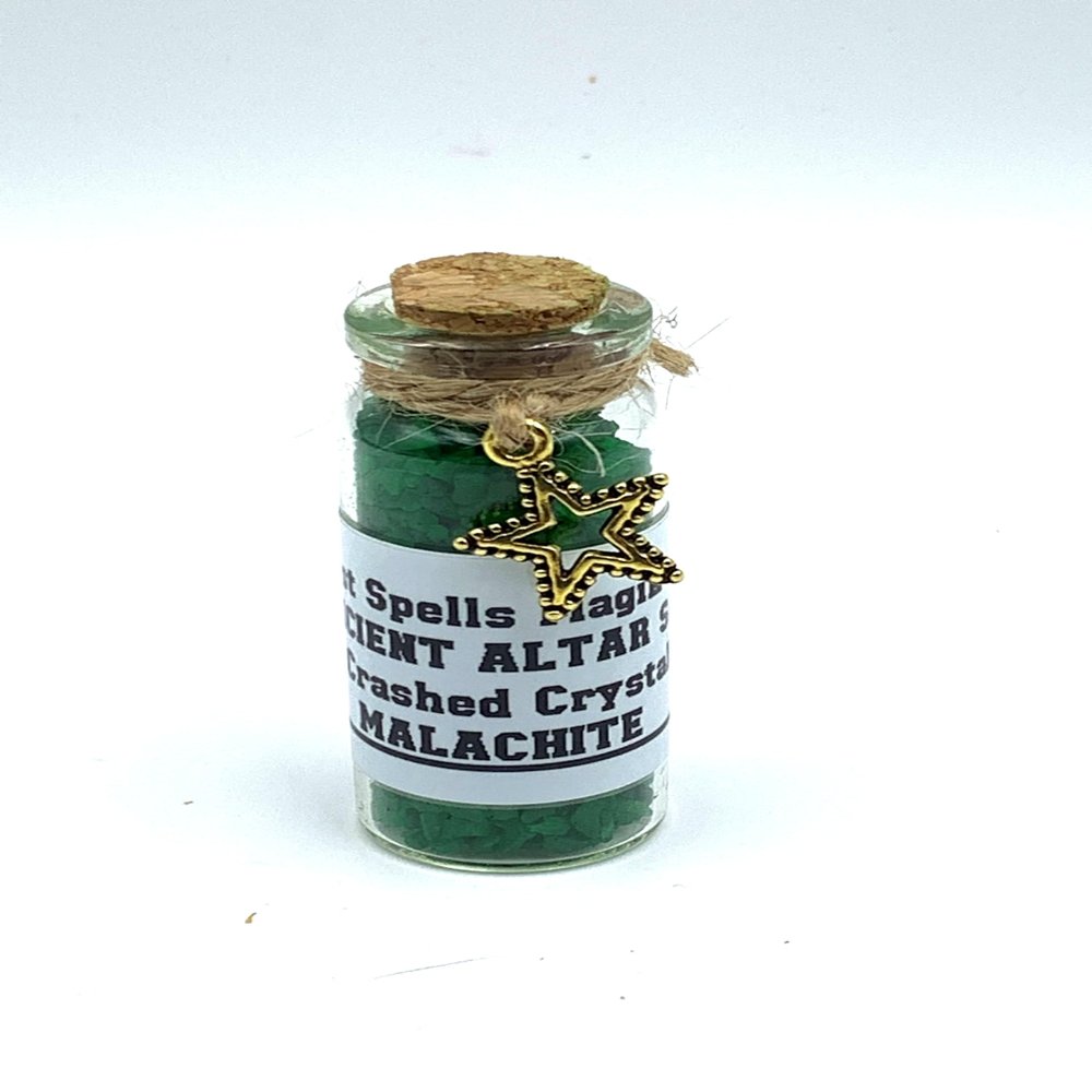 Malachite Ancient Altar Blessed Witches Salt & Crashed Crystals/Power, Protection, Love, Peace, Business/by Best Spells Magick