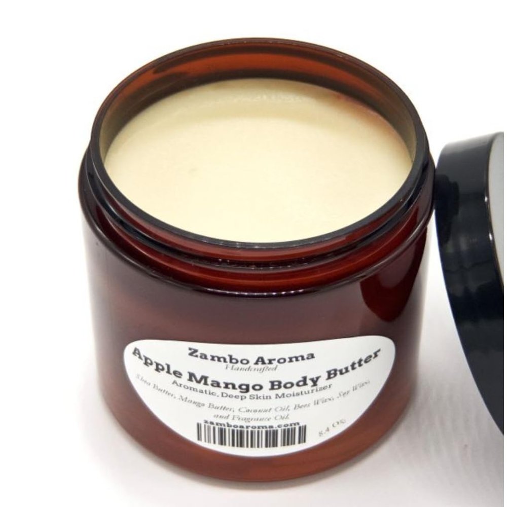 Zambo Aroma Apple Mango Body Butter | Premium, Rich Handmade Body Moisturizer Organic Shea Butter, Mango Butter, and Coconut Oil - 8oz