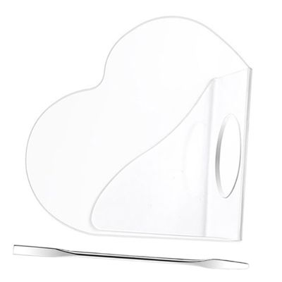 TEHAUX Acrylic Makeup Mixing Palette Foundation Blending Palette Handheld Mixing Tray Spatulas