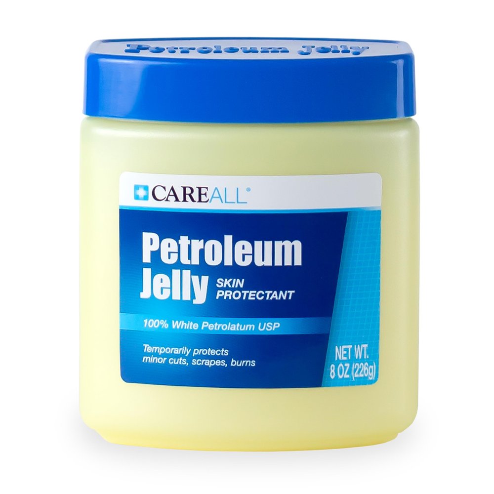 CareAll Petroleum Jelly 8 Oz Jar., Unscented, 100% Pure White Petrolatum Jelly USP, Protectant for Minor Cuts, Scrapes, Burns. Moisturizer for Dry Skin and Lips.