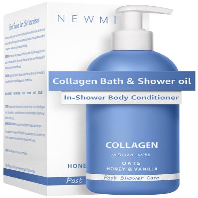 New Miuz Collagen InShower Body Conditioner Natural Post Shower Care Moisturizer for Body Legs Nourishing Bath Oil Oatmeal Honey Vanilla Self care Spa Gift