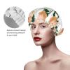 Rose And Dew Pattern Shower Caps Reusable Bath Cap Double Layers Waterproof Shower Cap for Women Long Hair view 4