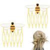 CAIRIAC Hair Side Combs French Teeth Hair Combs for Women Girl Hair Decorative Hair Pins for Styling, Metal Hair Fork Comb Gold Hairpins Cute Hair Accessories Gift for Thin Hair Fine Hair (Bee) view 1