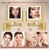 RECKODOR 8" Square Makeup Mirror Wall Mount with Light and Magnifying, 3X Beauty Magnified Mirror Wall-Mounted, Illuminated Bathroom Vanity Mirror for Shaving Cosmetic Touch Sensor Dimmable Hardwired view 3