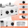 Professional Wax Warmer Double Pot Waxing Kit Heater Machine for Painless Hair Removal, with Adjustable Temperature Set, 50pcs Sticks, 20pcs Protective Collars view 3