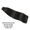 Tape in Hair Extensions Tape in Hair Extensions Human Hair Remy Hair Seamless Skin Weft Pu Tape ins Human Hair Extensions Color 1B Off Black Glue in Hair Extensions Hair Extensions ( Size : 20 pcs , C view 4
