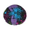 Rainbow of Neon Paint Splatters Shower Caps Reusable Bath Cap Double Layers Waterproof Shower Cap for Women Long Hair view 1