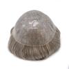 Hair Piece For Mens Toupee Human Hair Replacement System For Men Hairpieces Poly Toupee Hair Systems Protesis Capilar Para Hombre 8X10#550#5 Medium Light Brown+50% Grey 120% Density view 3