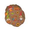 Thanksgiving Turkey Maple and Pumpkin Shower Caps Reusable Bath Cap Double Layers Waterproof Shower Cap for Women Long Hair view 2