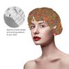 Thanksgiving Turkey Maple and Pumpkin Shower Caps Reusable Bath Cap Double Layers Waterproof Shower Cap for Women Long Hair view 4