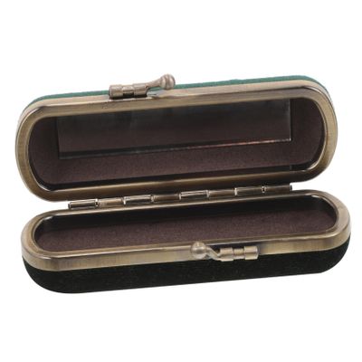 CALLARON Portable Lipstick Case Organizer for Travel Velvet Lip Gloss Holder Green Square Rhinestone Convenient Lipstick Container for Purse Essentials for Women