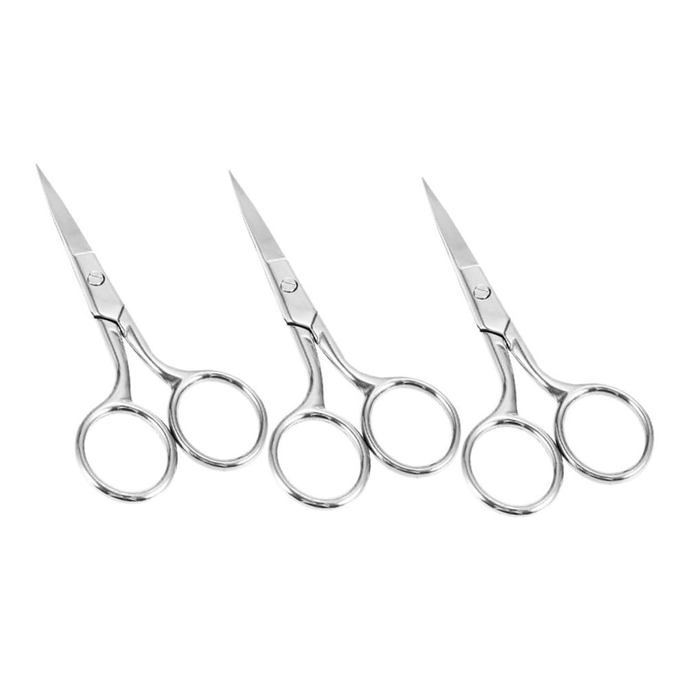 NinthAvenue Basics 3pcs Eyebrow Scissors Small Scissors Eyebrow Eyelash Scissors Eyebrow Trimming Scissors Portable Scissor Brow Scissors Tool Brow Trimmer Hair Pointed Scissors Stainless Steel