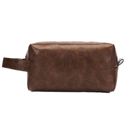 1 Leather Toiletry Kit - Designer Leather Washbag, Water-Resistant Stylish Leather Travel Pouch | Vintage Leather Wash Bag with Large Storage Room, Travel-Size Leather Toiletry Pouch for Toiletries