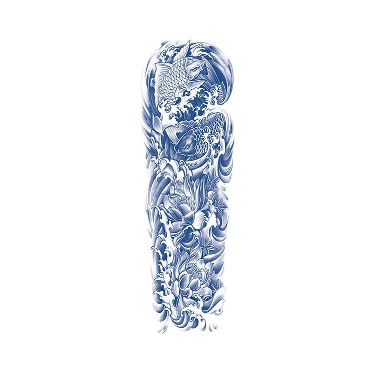 2 Pieces Of Totem Full Arm Lasting 15 Days Juice Semi-Permanent Herbal Temporary Tattoo Stickers Fake Tattoo